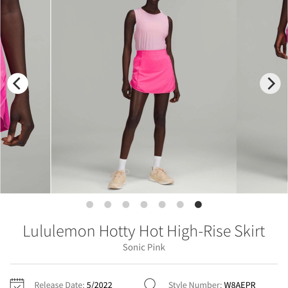 sonic pink lululemon hotty hot skirt high-rise
